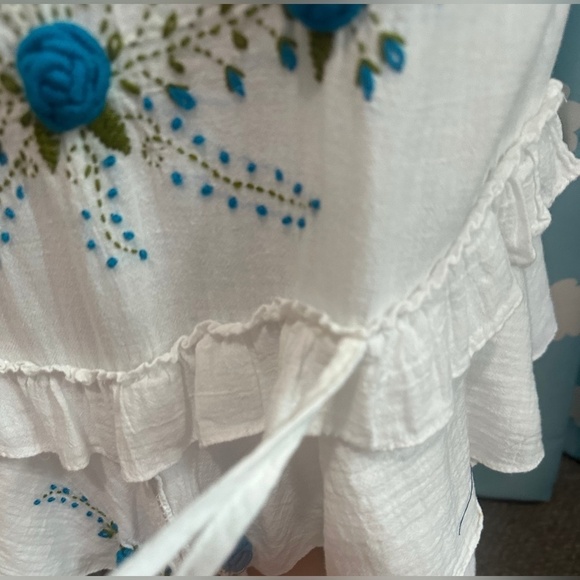 Gypsy cotton embroidered floral faerie dress.- S - Picture 5 of 6